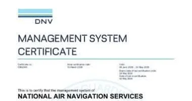 الشركة الوطنية لخدمات الملاحة الجوية تُجدد اعتماد شهادة الجودة ISO 9001:2015 لتعزيز معايير الطيران المدني المصري