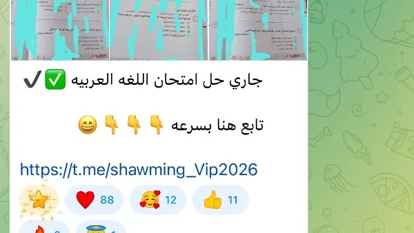 شاومينج يتسرب امتحان اللغة العربية للثانوية العامة بعد بدءه بـ50 دقيقة ووزارة التعليم تتحقق من صحة التسريبات