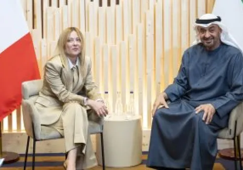 محمد بن زايد وميلوني يتباحثان سبل تعزيز الشراكة الاستراتيجية بين الإمارات وإيطاليا
