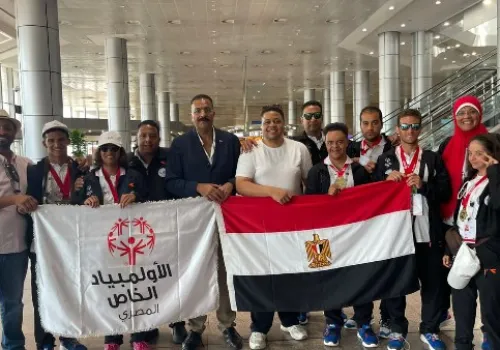 تهنئة وزيرة التضامن الاجتماعي لأبطال الأولمبياد الخاص المصري بعد تحقيقهم إنجازات مميزة في تونس
