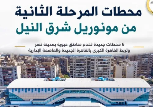 انطلاق المرحلة الثانية لمونوريل شرق النيل: ربط حيوي بين استاد القاهرة والمشير طنطاوي بدءًا من غدٍ