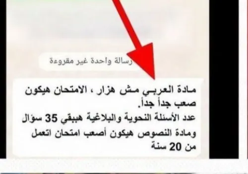 تحذير من وزارة التعليم بعد تلاعب جروبات الغش بمحادثة لمستشار حول صعوبة امتحان العربي للثانوية العامة غداً