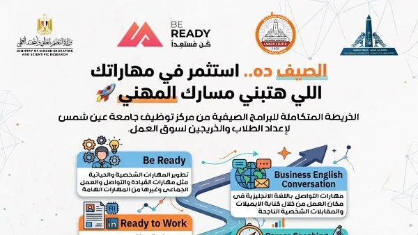 جامعة عين شمس تطلق برامج تدريبية صيفية مبتكرة لدعم مهارات 3000 طالب في سوق العمل