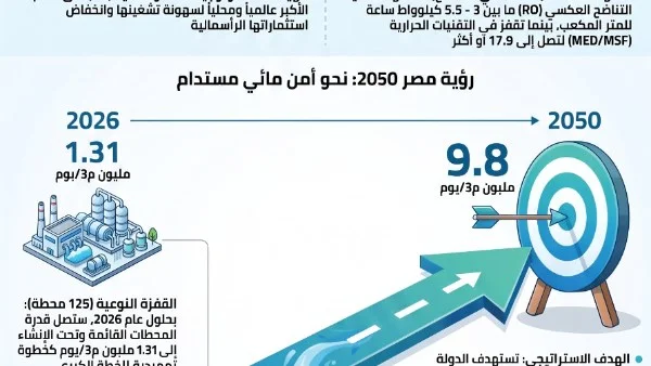 مصر تتبنى تحلية المياه: رؤية استراتيجية لمواجهة أزمة ندرة المياه بحلول 2050