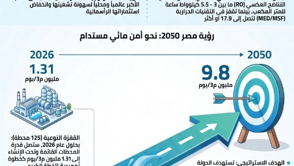 مصر تتبنى استراتيجية مبتكرة لتحلية مياه البحر لمواجهة أزمة الندرة المائية وتعزيز الاقتصاد الأخضر