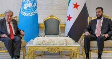 الرئيس السوري وأمين عام الأمم المتحدة يتباحثان سبل تعزيز التعاون لدعم جهود التعافي المبكر