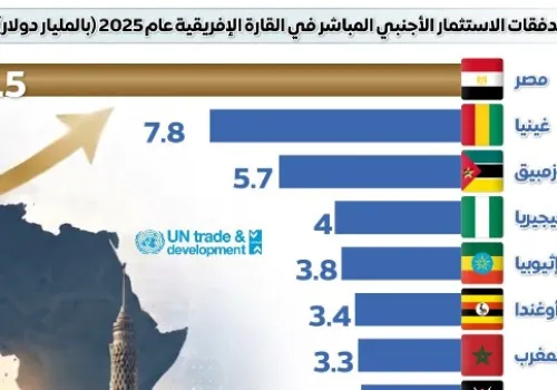 مصر تتصدر قائمة الدول الإفريقية في جذب الاستثمارات الأجنبية للعام الرابع على التوالي وفقًا لتقرير الأونكتاد 2026