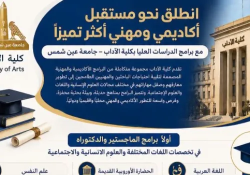 كلية الآداب بجامعة عين شمس تفتح أبواب التقديم للدراسات العليا: فرص أكاديمية ومهنية متعددة